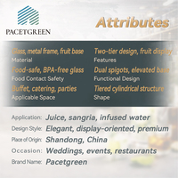 Distributeur de boissons en verre côtelé transparent avec robinet et couvercle, grand distributeur de boissons pour fêtes, mariages, buffets, vente en gros, OEM, ODM