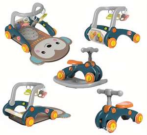 Juguete de Actividades 5 en 1 para Bebés, Tapete de Juego con Caballito Mecedor de Dibujos Animados, Piano de Pedales, <span class=keywords><strong>Gimnasio</strong></span> Multifuncional, Juguetes Musicales de Aprendizaje para Niños - Product Image 2