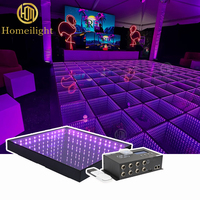 Pista de Baile Espejo Mate de 12x12 pies, Efecto Infinito 3D, Baldosas LED de 50x50 cm para Bodas