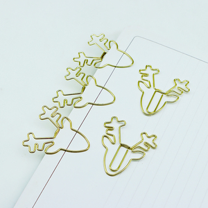 Nhà Máy Bán buôn Vàng Deer Elk <span class=keywords><strong>Head</strong></span> trang trí kim loại giấy <span class=keywords><strong>Clips</strong></span> giá rẻ giáng sinh Quà Tặng bookmark kẹp giấy - Product Image 4