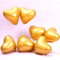 Vente en gros de ballons en latex en forme de cœur métalliques de 10 pouces, ballons en chrome épais pour la décoration de mariage, de la Saint-Valentin et d'anniversaire