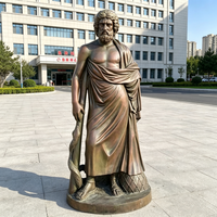 Décoration de jardin extérieure, statue en bronze coulé de grand format représentant Asclépios, dieu grec de la médecine et des médecins