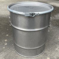 Drum Baja Anti Karat Terbuka 20L-60L - Dengan Pegangan, Dapat Disesuaikan, Penjualan Langsung Pabrik, Wadah Baja Anti Karat