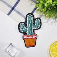 Patchs brodés sur ordinateur motif cactus, autocollants brodés légers à coudre pour vêtements et sacs DIY