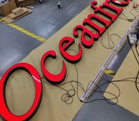 Vente chaude Personnalisé 3D Acrylique Lettre Rouge Lumière pour Entreprises Nom Logo Rétro-Éclairé Caractères Étanche Led Lumière Enseigne Au Néon