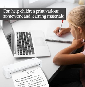 Xách tay A4 nhiệt nhãn máy in bluetooth không dây <span class=keywords><strong>mini</strong></span> du lịch máy in không có mực yêu cầu - Product Image 3