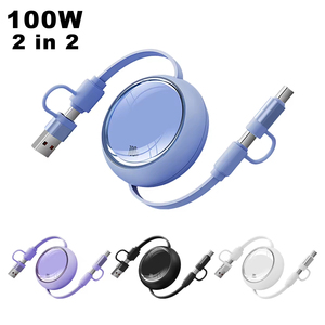 Khuyến Mại 100W Pd Nhanh Chóng Sạc 4-Trong-<span class=keywords><strong>1</strong></span> Có Thể Thu Vào Cáp Dữ Liệu <span class=keywords><strong>8</strong></span> Pin Điện Thoại Di Động Biểu Tượng Cáp Đồng Nguyên Chất Liệu Cho Máy <span class=keywords><strong>In</strong></span> - Product Image 1