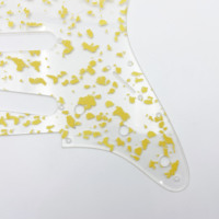 Plaque de protection de guitare électrique transparente en acrylique avec feuille d'or exquise, embossée ST SQ, accessoire de guitare de haute qualité