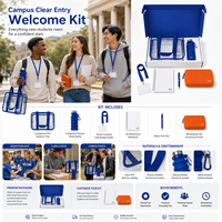 Maßgeschneidertes Campus-Willkommenspaket mit Stadion-Tragetasche, Flasche, Schlüsselband, Notizbuch, Stiftetui und Logo-Geschenk vom Lieferanten