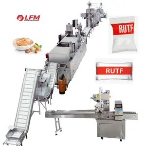 Línea de producción comercial de mantequilla de maní Línea de producción de máquinas de fabricación RUTF Fábrica de alimentos terapéuticos lista para usar