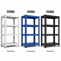 Étagère de rangement robuste sans boulons pour entrepôt, 4 niveaux, étagères empilables en acier sans boulons, 500 kg, étagères de rangement réglables pour garage