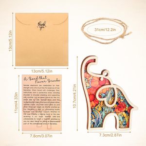 Creative Wooden <strong>Elephant</strong> Pendant Sisterhood Decor Friendship <strong>Gift</strong> for Women Car Charm Wood Crafts Wooden Boxes Wall Signs - Product Image 5