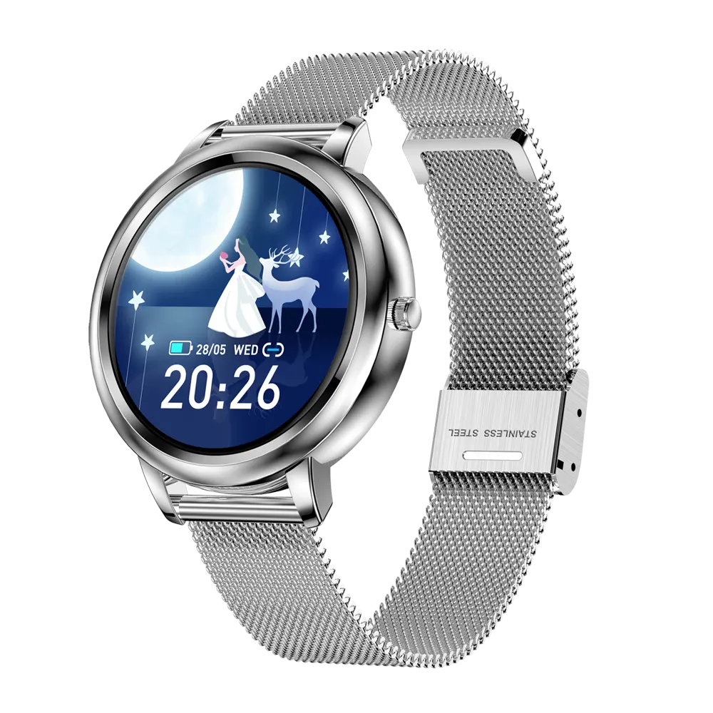 Özel arama akıllı saat kadın 1.09 inç tam dokunmatik ekran sağlık Smartwatch MK20 Smartband kadınlar için