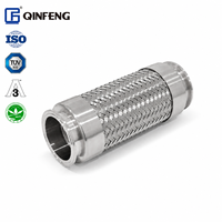 QINFENG Raccord rapide pour tuyau ondulé en acier inoxydable 304, avec bride et collier métallique tressé, longueur personnalisable