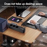 Multiprise européenne 6 prises USB, 2 mètres, protection contre les surcharges, 3 prises spécifiques UE