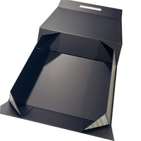 Boîtes cadeaux pliables rectangulaires rigides en carton noir brillant sur mesure avec aimant pour coffret cadeau