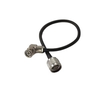 Câble coaxial RG58 avec connecteur BNC mâle coudé et connecteur N mâle à sertir en laiton, 50 Ohm, 300 mm, longueur personnalisée