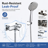 Robinet de douche mural moderne en laiton à poignée unique, chaud/froid, avec douchette à main, pour appartement et hôtel, usage extérieur - Prix de gros