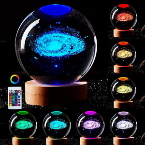 Sfera di Cristallo 3D del Sistema Solare con Luce LED Notturna e Telecomando, Design Galassia e Pianeti, Regalo per Ragazzi e Ragazze - Product Image 3