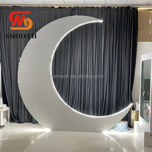 Arco Decorativo de Hierro de Lujo SMOOTH para Bodas, Soporte de Fondo en Forma de Luna, Fondo de Luna de Metal Blanco para Fiestas - Product Image 5