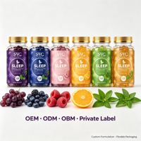 Gummies Bien-être SYC BIO à la Mélatonine et L-Théanine, 120 Gummies, Marque Privée, OEM, ODM, Prix d'Usine, Vente en Gros