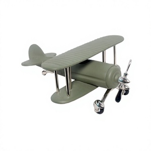 Artisanat en métal Modèle d'avion biplan Décor intérieur Modèles d'avion en aluminium moulé sous pression avec hélice Parfait pour l'artisanat de cadeaux - Product Image 1