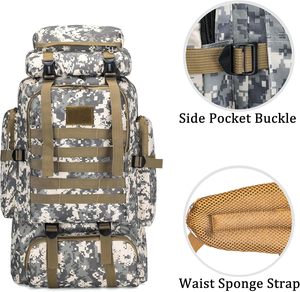 Mochila Táctica Impermeable para Viajes al Aire Libre, Mochila de Senderismo, Mochila de Camuflaje para Camping, 56-75L, Logotipo Personalizado, Venta al Por Mayor - Product Image 5