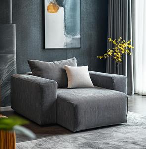 Modern Living Room Wood Sectional <b>Sofa</b> Set Dark Grey Waterproof Flannelette Fabric High Density Sponge Vacuum Compression - Product Image 4