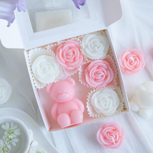 Rose <b>Bear</b> Scented Candle, Instagram-style, Internet-famous, Creative, Romantic Atmosphere, Restaurant Table Decoration Ornament - Product Image 3