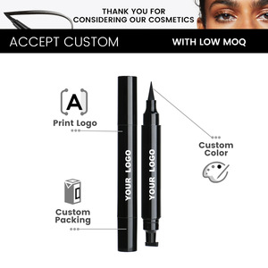 MLM Venta Caliente OEM Personalizado Delineador de Ojos de Doble Punta con Sello, Lápiz Delineador Líquido Negro Impermeable de Larga Duración a Prueba de Manchas, Marca Privada - Product Image 1