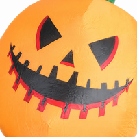 Décoration de jardin gonflable d'Halloween de 2,4 m (8 pieds) avec citrouille, squelette, fantôme et pierre tombale, avec souffleur intégré, prise US