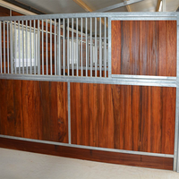 Panneaux de porte à charnières en acier galvanisé avec remplissage en bambou pour box de chevaux, taille 2x3m, galvanisation à chaud et revêtement en poudre