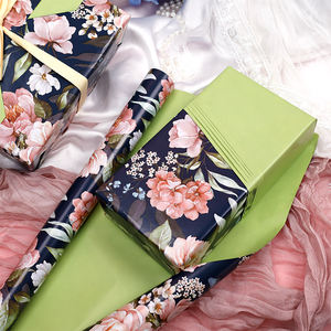 Rollo de papel de lujo de doble cara para cumpleaños al por mayor de fábrica, papel de regalo de 43cm X 3M para embalaje - Product Image 4