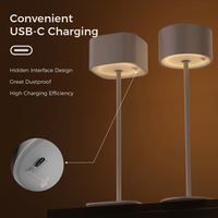 Lampe de table rechargeable sans fil à LED pour hôtel Lampe de bureau sans fil Veilleuse portable pour la maison Restaurant Salle à manger Café