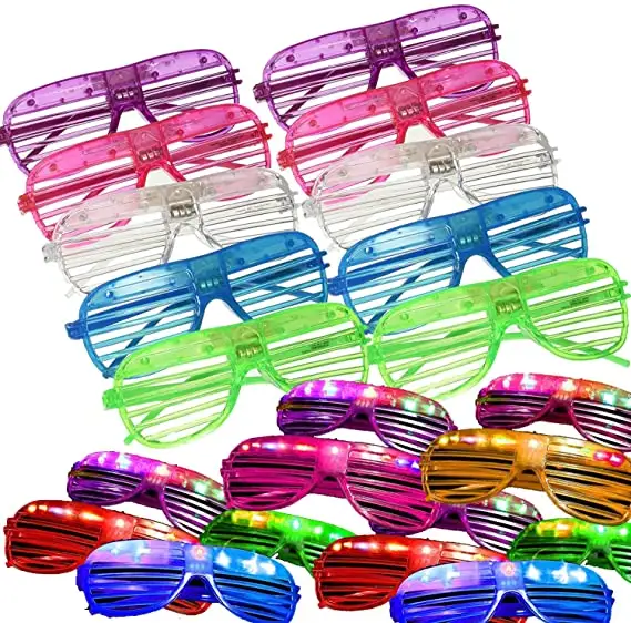 Light Up gözlük panjur Shades gözlük Led parti güneş gözlüğü yeni yıl arifesinde parti malzemeleri doğum günü partisi kızdırma oyuncak