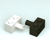 2458 Briques en plastique ABS modifiées 1x2 avec broche Noir/Blanc MOC Jouet éducatif DIY Blocs de construction - Grande Marque