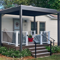 Pavillon extérieur haut de gamme en aluminium blanc à lames orientables, auvent électrique à ouverture motorisée, structure durable et antirouille pour jardin