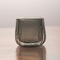 Ensemble théière et soucoupe ovale en verre matcha, double paroi, écologique, durable, 250 ml, classique, résistant à la chaleur, épaissi, transparent, noir