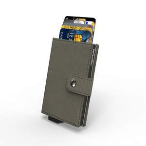 Porte-cartes en aluminium CardHoda, portefeuille court, protection RFID, design minimaliste unisexe, fermeture à pression, doublure en PU gris - Product Image 6