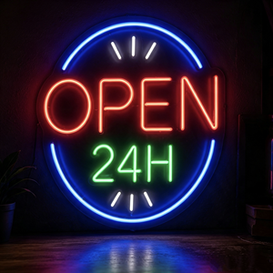 Enseigne néon <span class=keywords><strong>LED</strong></span> personnalisée ouverte 24h/24, lumière néon acrylique personnalisée pour la décoration de vitrine de magasin ou de mur - Product Image 1