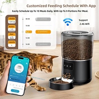 Distributeur automatique de nourriture pour chats, capacité 4L, design graffiti, télécommande via application Wi-Fi, dispositif d'alimentation intelligent pour animaux de compagnie, amovible, pour chats et chiens