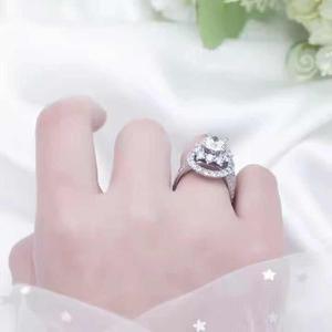 Designer 925 Sterling Silver Moissanite <b>Diamond</b> <b>Ring</b> Wedding Bridal Lab Grown <b>Diamond</b> Collection - Product Image 3
