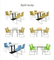 Mobilier luxueux pour restaurant et salle à manger table et chaise de cafétéria pour l'école ensemble de table multicouche 4 places pour le personnel de bureau de la cantine