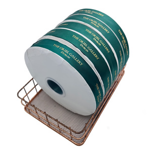 Ruban Grosgrain/<span class=keywords><strong>Satin</strong></span> <span class=keywords><strong>Vert</strong></span> 100% Polyester Personnalisé de Luxe Imprimé en Feuille d'Or 3D Écologique pour Cadeau de Naissance et Anniversaire - Product Image 5