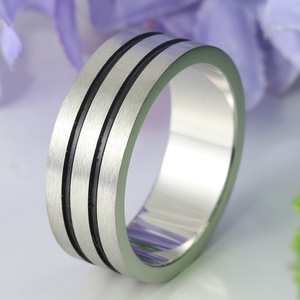 yunnique Men's <b>Titanium</b> Steel <b>Ring</b> Geometric Design Steel Color Fashion Jewelry Gift - Product Image 1