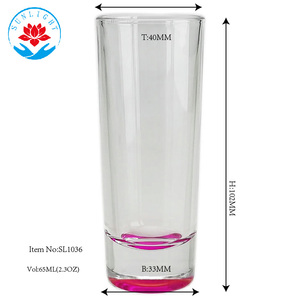 Fábrica al por mayor 65ML (2,5 OZ) Vasos de chupito rociados de fondo grueso para <span class=keywords><strong>Vodka</strong></span> Vasos de chupito coloridos Vaso de chupito de arco iris - Product Image 6