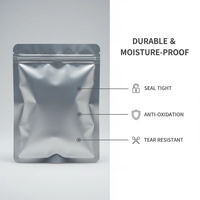 Sacs en aluminium réutilisables personnalisés imprimés, sachets refermables de qualité alimentaire, pochettes à fond plat en aluminium pour le thé