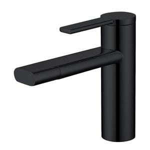 Moderno rubinetto da bagno a foro singolo <span class=keywords><strong>nero</strong></span> <span class=keywords><strong>opaco</strong></span> in ottone lavabo lavabo acqua miscelatore rubinetto valvola di ceramica - Product Image 1