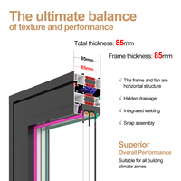 Ventanas Corredizas de Aluminio con Triple Acristalamiento Horizontal, Aislamiento Térmico y Acústico, Estándar Australiano, Bajo Consumo Energético, para Cocina y Sala de Estar