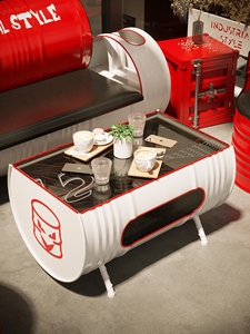 Juego de muebles comerciales para bares Cubiertas Diseño de tambor de aceite Tienda de té de la leche Juego de sofá Restarunt Oil Drun - Product Image 2